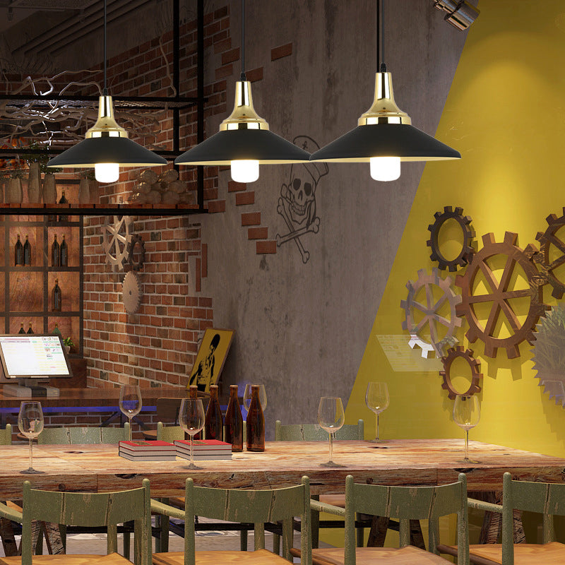 Nordic Style Shaded Pendant Light 1-Light Metallic Suspension Light Fixture in Black Black Wide Flare Clearhalo 'Art Deco Pendants' 'Black' 'Cast Iron' 'Ceiling Lights' 'Ceramic' 'Crystal' 'Industrial Pendants' 'Industrial' 'Metal' 'Middle Century Pendants' 'Pendant Lights' 'Pendants' 'Rustic Pendants' 'Tiffany' Lighting' 2415112