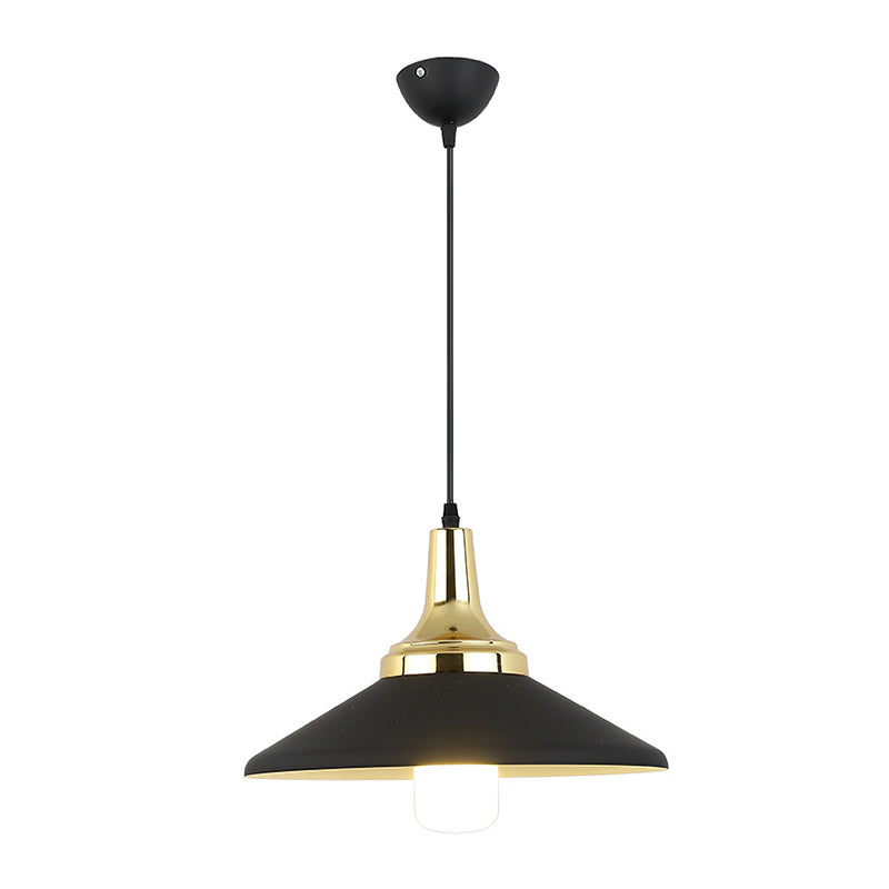 Nordic Style Shaded Pendant Light 1-Light Metallic Suspension Light Fixture in Black Clearhalo 'Art Deco Pendants' 'Black' 'Cast Iron' 'Ceiling Lights' 'Ceramic' 'Crystal' 'Industrial Pendants' 'Industrial' 'Metal' 'Middle Century Pendants' 'Pendant Lights' 'Pendants' 'Rustic Pendants' 'Tiffany' Lighting' 2415119