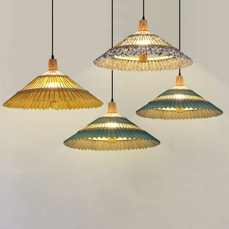 Bamboo Umbrella Pendant Light Chinoiserie 1 Head Suspension Lighting Fixture for Restaurant Clearhalo 'Ceiling Lights' 'Modern Pendants' 'Modern' 'Pendant Lights' 'Pendants' Lighting' 2415400
