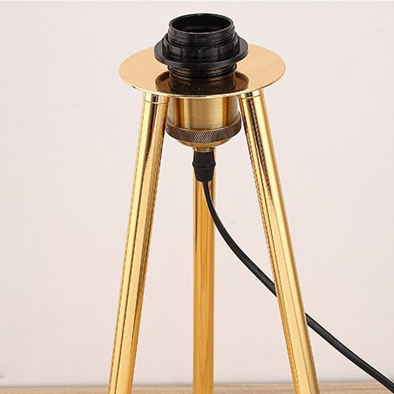Tripod Feather Floor Light Post-Modern 1 Bulb Gold Finish Stand Up Lamp for Living Room Clearhalo 'Floor Lamps' 'Lamps' Lighting' 2415920