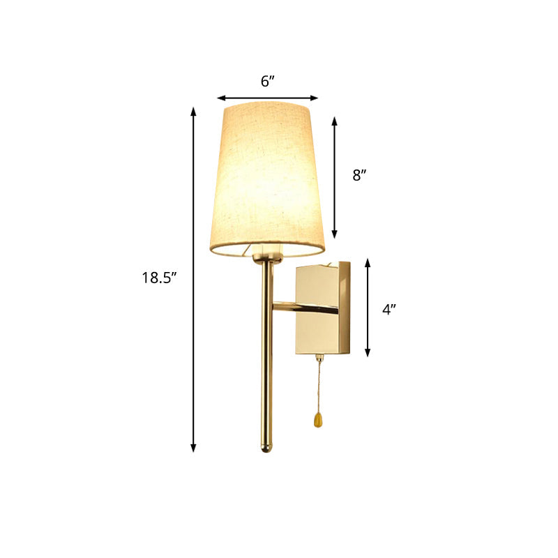 Tapered Wall Sconce Lighting Modernism Fabric LED Wall Mount Light in Chrome for Bedside Clearhalo 'Modern wall lights' 'Modern' 'Wall Lamps & Sconces' 'Wall Lights' Lighting' 241871