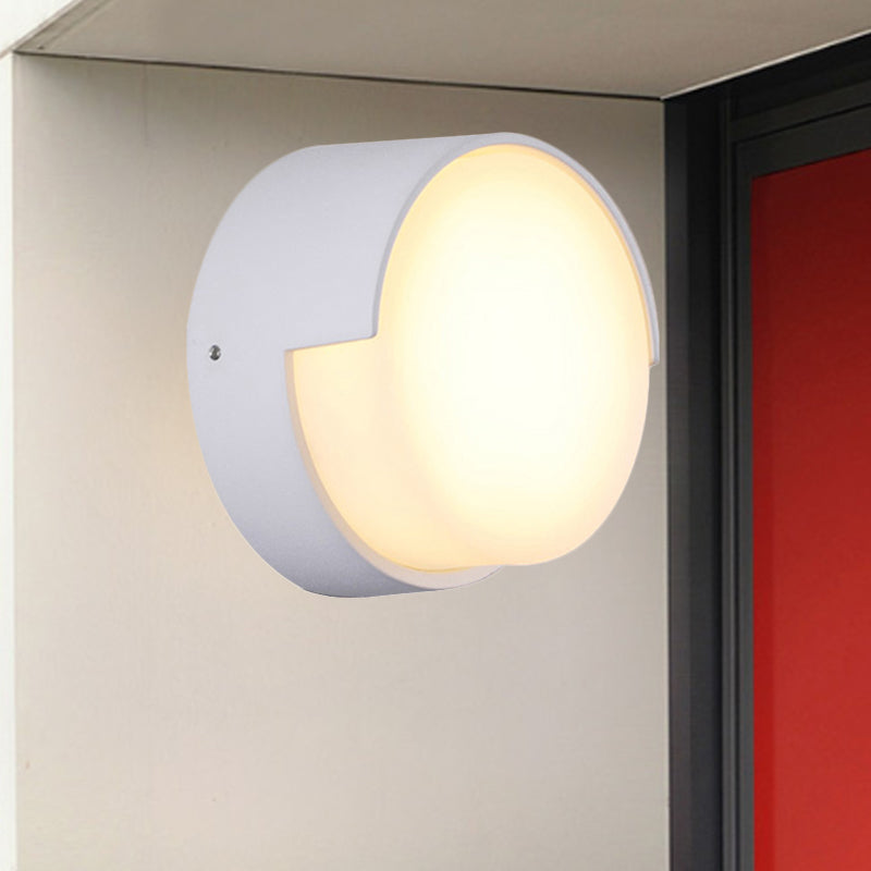 Simplistic Round/Square Shade Wall Sconce Fixture Metal and Acrylic Warm/White Light LED Hallway Wall Lighting in White Clearhalo 'Cast Iron' 'Glass' 'Industrial' 'Modern wall lights' 'Modern' 'Tiffany' 'Traditional wall lights' 'Wall Lamps & Sconces' 'Wall Lights' Lighting' 241903