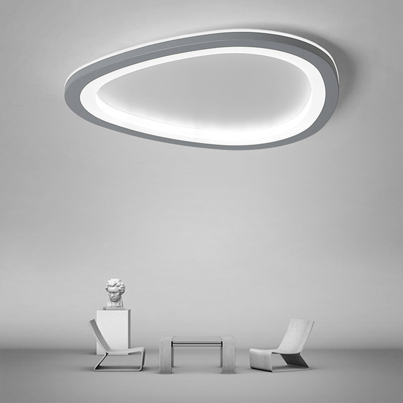 Dark Grey Droplet Shaped Flushmount Nordic Acrylic LED Ultrathin Ceiling Flush Light Clearhalo 'Ceiling Lights' 'Close To Ceiling Lights' 'Close to ceiling' 'Flush mount' Lighting' 2422754