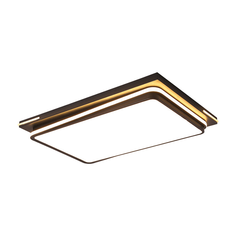 Quad Shaped Ceiling Flush Light Fixture Modern Acrylic Living Room Flush Mount in Black Clearhalo 'Ceiling Lights' 'Close To Ceiling Lights' 'Close to ceiling' 'Flush mount' Lighting' 2422767