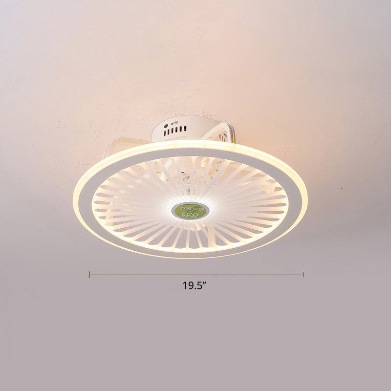 18.5" Wide Kitty Ceiling Fan Light Cartoon Acrylic White LED Semi Flush Mount Fixture with Remote Clearhalo 'Ceiling Fans with Lights' 'Ceiling Fans' 'Modern Ceiling Fans' 'Modern' Lighting' 2422773