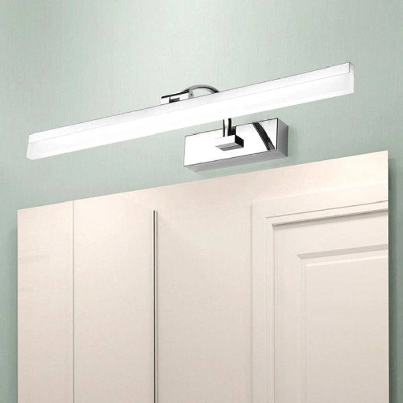 Acrylic Slim Vanity Light Contemporary Style LED Chrome Finish Wall Mounted Lamp for Bathroom, 16"/19.5" Diameter Chrome Clearhalo 'Modern wall lights' 'Modern' 'Vanity Lights' 'Wall Lights' Lighting' 242279