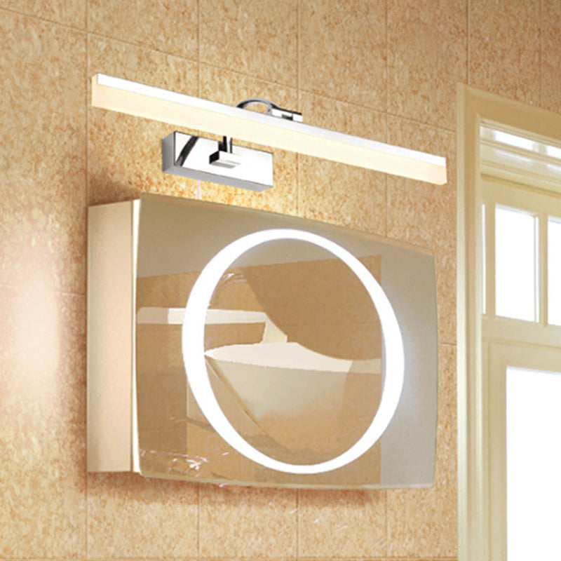 Acrylic Slim Vanity Light Contemporary Style LED Chrome Finish Wall Mounted Lamp for Bathroom, 16"/19.5" Diameter Clearhalo 'Modern wall lights' 'Modern' 'Vanity Lights' 'Wall Lights' Lighting' 242280