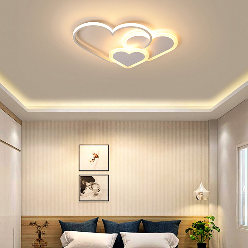 Loving Heart Ceiling Flush Mount Contemporary Acrylic Bedroom LED Flush Light Fixture Clearhalo 'Ceiling Lights' 'Close To Ceiling Lights' 'Close to ceiling' 'Flush mount' Lighting' 2422909