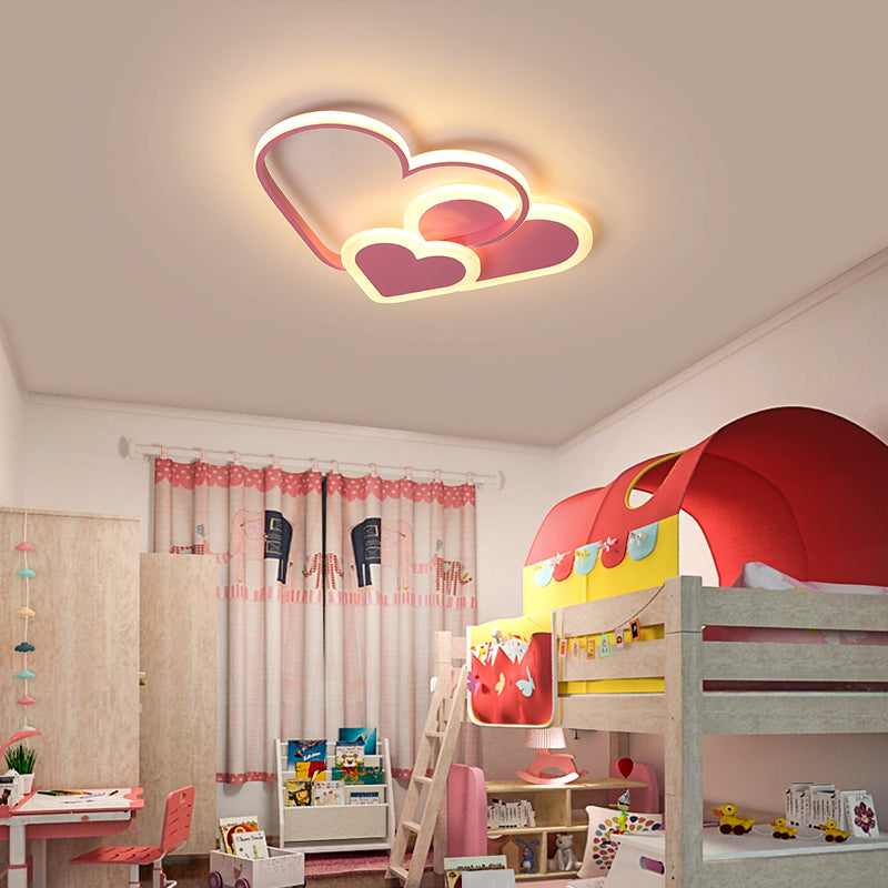 Loving Heart Ceiling Flush Mount Contemporary Acrylic Bedroom LED Flush Light Fixture Clearhalo 'Ceiling Lights' 'Close To Ceiling Lights' 'Close to ceiling' 'Flush mount' Lighting' 2422914
