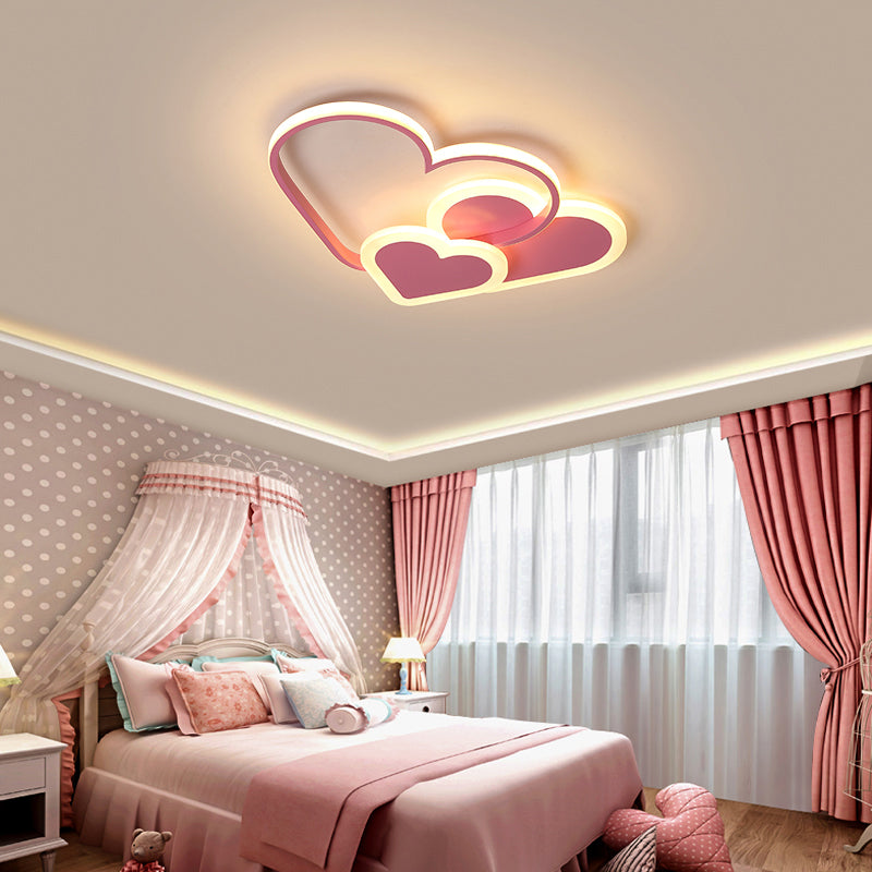 Loving Heart Ceiling Flush Mount Contemporary Acrylic Bedroom LED Flush Light Fixture Clearhalo 'Ceiling Lights' 'Close To Ceiling Lights' 'Close to ceiling' 'Flush mount' Lighting' 2422915