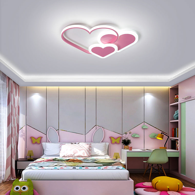 Loving Heart Ceiling Flush Mount Contemporary Acrylic Bedroom LED Flush Light Fixture Clearhalo 'Ceiling Lights' 'Close To Ceiling Lights' 'Close to ceiling' 'Flush mount' Lighting' 2422917