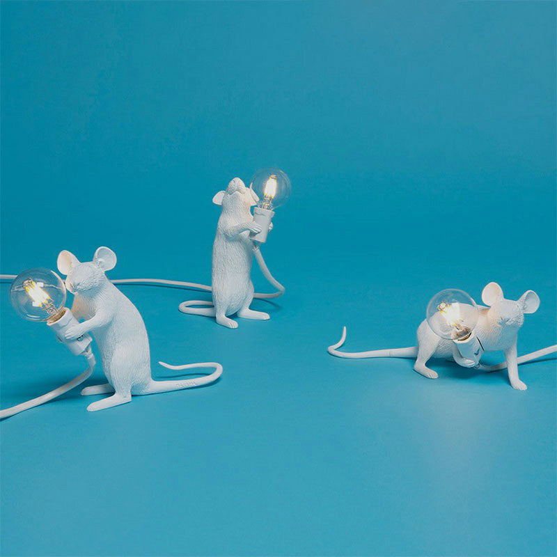 Resin Rat Shaped Table Lamp Creative 1-Light Night Lighting with Bare Bulb Design Clearhalo 'Lamps' 'Table Lamps' Lighting' 2423267