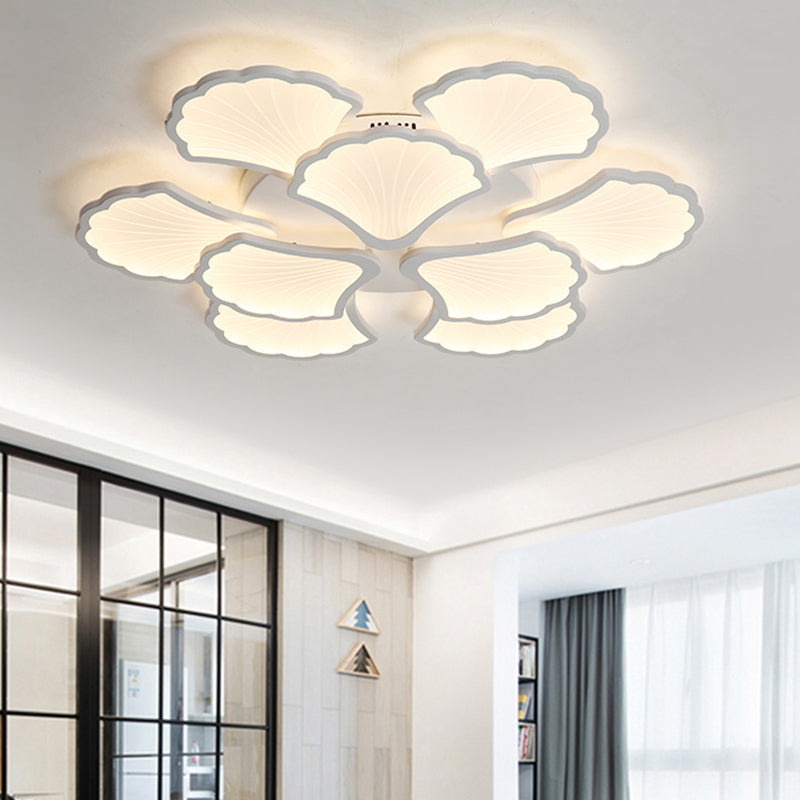 Acrylic Ginkgo Leaf Ceiling Lighting Modern White LED Flush Mount Light for Living Room Clearhalo 'Ceiling Lights' 'Close To Ceiling Lights' 'Close to ceiling' 'Flush mount' Lighting' 2423301