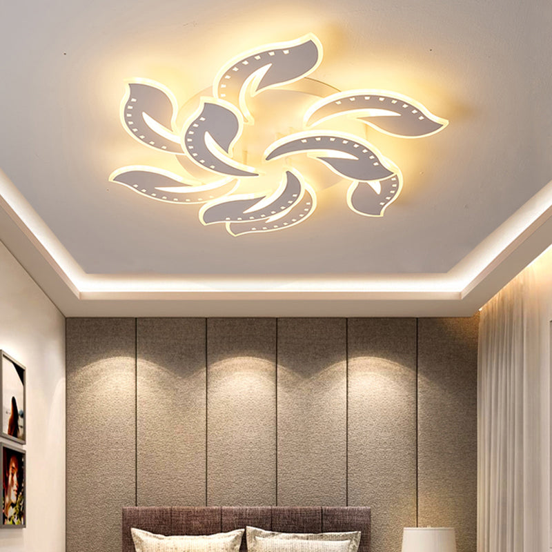 Leaf Shaped Flush Mount Light Fixture Modernism Acrylic White LED Ceiling Lamp for Living Room Clearhalo 'Ceiling Lights' 'Close To Ceiling Lights' 'Close to ceiling' 'Flush mount' Lighting' 2423352