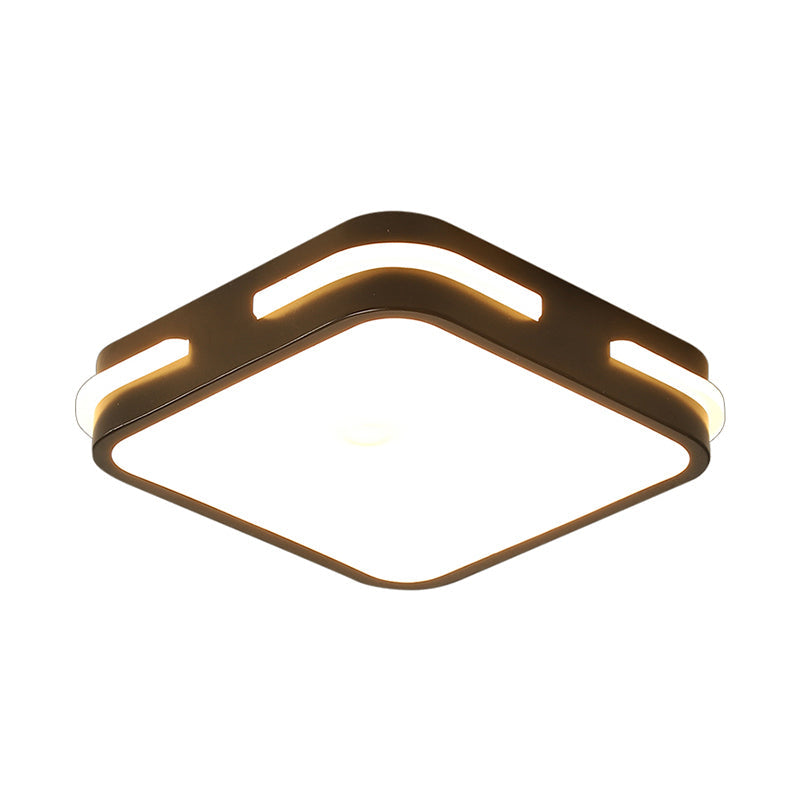Simple Small Flush Ceiling Light Acrylic Corridor LED Flush Mount Fixture in Black Clearhalo 'Ceiling Lights' 'Close To Ceiling Lights' 'Close to ceiling' 'Flush mount' Lighting' 2423468
