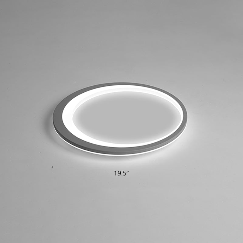 Nordic Ultrathin Flush Mount Led Light Acrylic Bedroom Ceiling Light Fixture in Grey-White Gray-White 19.5" White Clearhalo 'Ceiling Lights' 'Close To Ceiling Lights' 'Close to ceiling' 'Flush mount' Lighting' 2423545