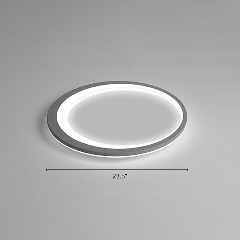 Nordic Ultrathin Flush Mount Led Light Acrylic Bedroom Ceiling Light Fixture in Grey-White Gray-White 23.5" White Clearhalo 'Ceiling Lights' 'Close To Ceiling Lights' 'Close to ceiling' 'Flush mount' Lighting' 2423547