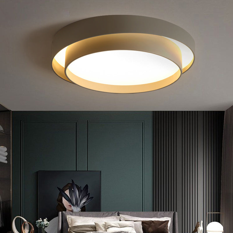 Metal 2-Layer Flush Mount Ceiling Light Fixture Nordic LED Flushmount Lighting for Bedroom Clearhalo 'Ceiling Lights' 'Close To Ceiling Lights' 'Close to ceiling' 'Flush mount' Lighting' 2423604