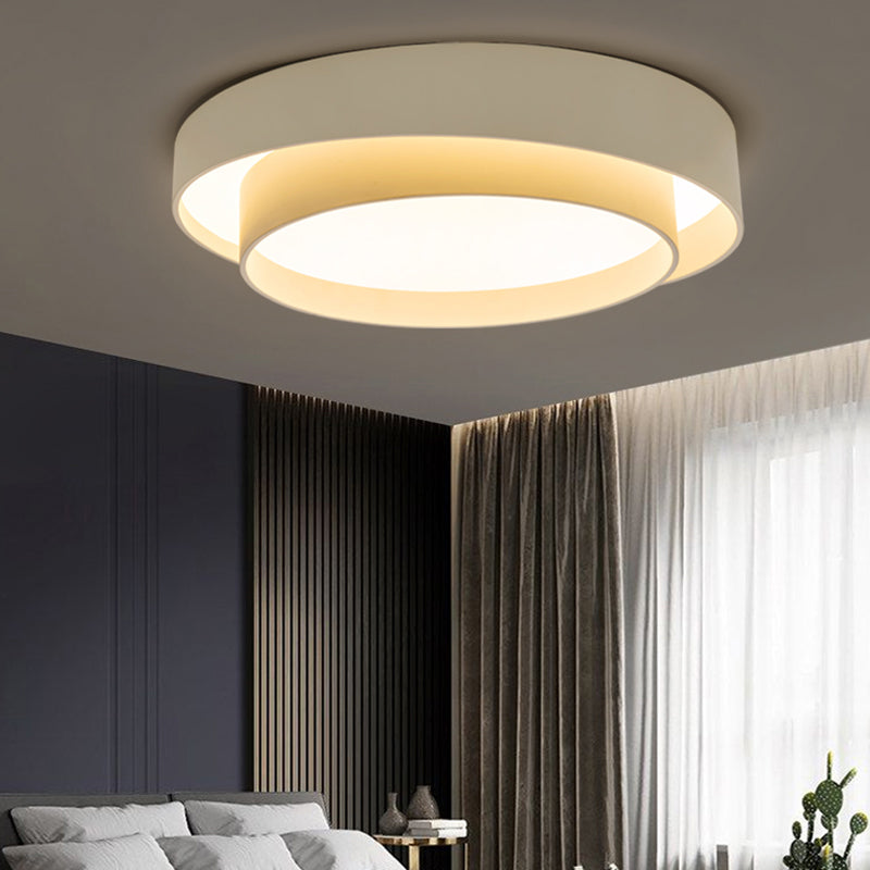Metal 2-Layer Flush Mount Ceiling Light Fixture Nordic LED Flushmount Lighting for Bedroom Clearhalo 'Ceiling Lights' 'Close To Ceiling Lights' 'Close to ceiling' 'Flush mount' Lighting' 2423608