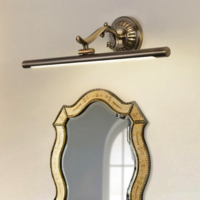 Linear Metallic Vanity Wall Light Modernist Style 16"/21.5" Wide LED Brass/Gold Finish Wall Mount Lighting over Mirror Brass Clearhalo 'Cast Iron' 'Glass' 'Industrial' 'Modern wall lights' 'Modern' 'Tiffany' 'Traditional wall lights' 'Vanity Lights' 'Wall Lights' Lighting' 242371