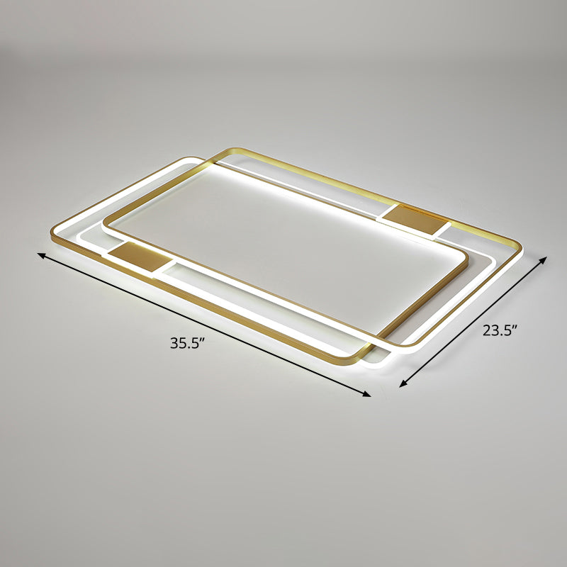 Gold Ultra-Thin LED Ceiling Lighting Contemporary Acrylic Flush Mount Light Fixture for Living Room Gold 35.5" White Clearhalo 'Ceiling Lights' 'Close To Ceiling Lights' 'Close to ceiling' 'Flush mount' Lighting' 2423761