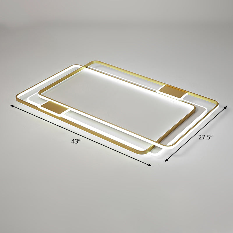 Gold Ultra-Thin LED Ceiling Lighting Contemporary Acrylic Flush Mount Light Fixture for Living Room Gold 43" White Clearhalo 'Ceiling Lights' 'Close To Ceiling Lights' 'Close to ceiling' 'Flush mount' Lighting' 2423762