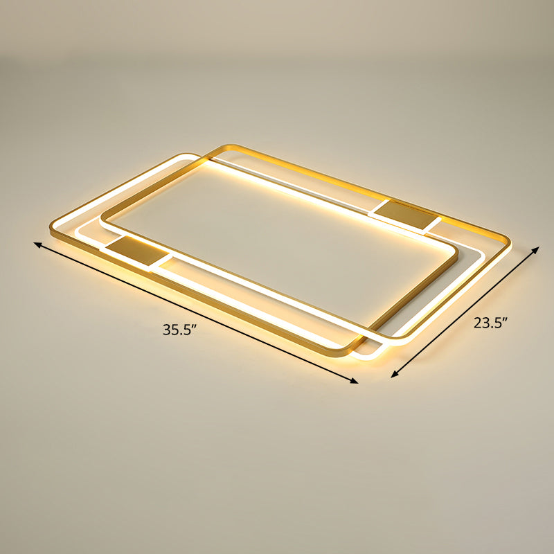 Gold Ultra-Thin LED Ceiling Lighting Contemporary Acrylic Flush Mount Light Fixture for Living Room Gold 35.5" Warm Clearhalo 'Ceiling Lights' 'Close To Ceiling Lights' 'Close to ceiling' 'Flush mount' Lighting' 2423764