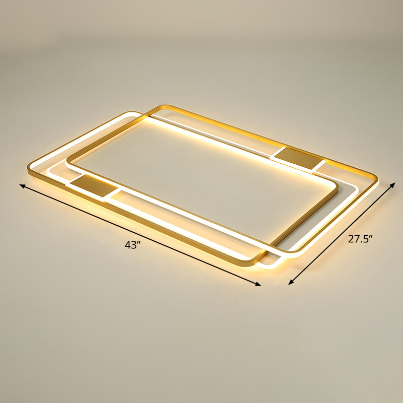 Gold Ultra-Thin LED Ceiling Lighting Contemporary Acrylic Flush Mount Light Fixture for Living Room Gold 43" Warm Clearhalo 'Ceiling Lights' 'Close To Ceiling Lights' 'Close to ceiling' 'Flush mount' Lighting' 2423766