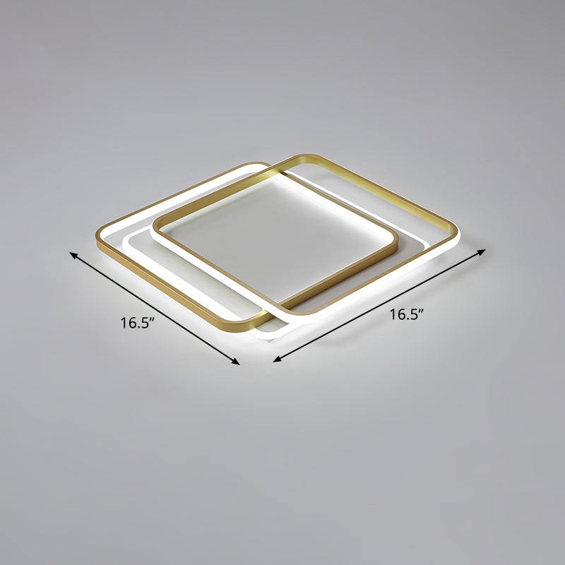Gold Ultra-Thin LED Ceiling Lighting Contemporary Acrylic Flush Mount Light Fixture for Living Room Gold 16.5" White Clearhalo 'Ceiling Lights' 'Close To Ceiling Lights' 'Close to ceiling' 'Flush mount' Lighting' 2423770