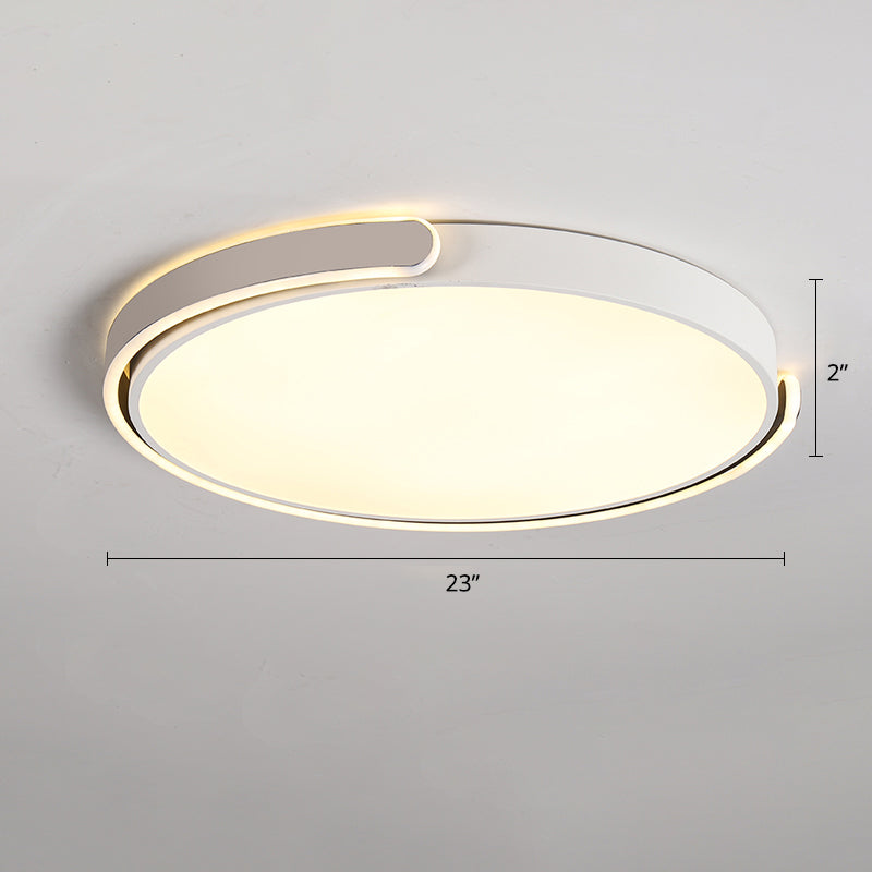 Nordic Ceiling Flush Light Round Flush Mount LED Light with Acrylic Shade for Bedroom White 23" Clearhalo 'Ceiling Lights' 'Close To Ceiling Lights' 'Close to ceiling' 'Flush mount' Lighting' 2423955