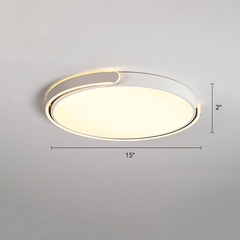 Nordic Ceiling Flush Light Round Flush Mount LED Light with Acrylic Shade for Bedroom White 15" Clearhalo 'Ceiling Lights' 'Close To Ceiling Lights' 'Close to ceiling' 'Flush mount' Lighting' 2423956
