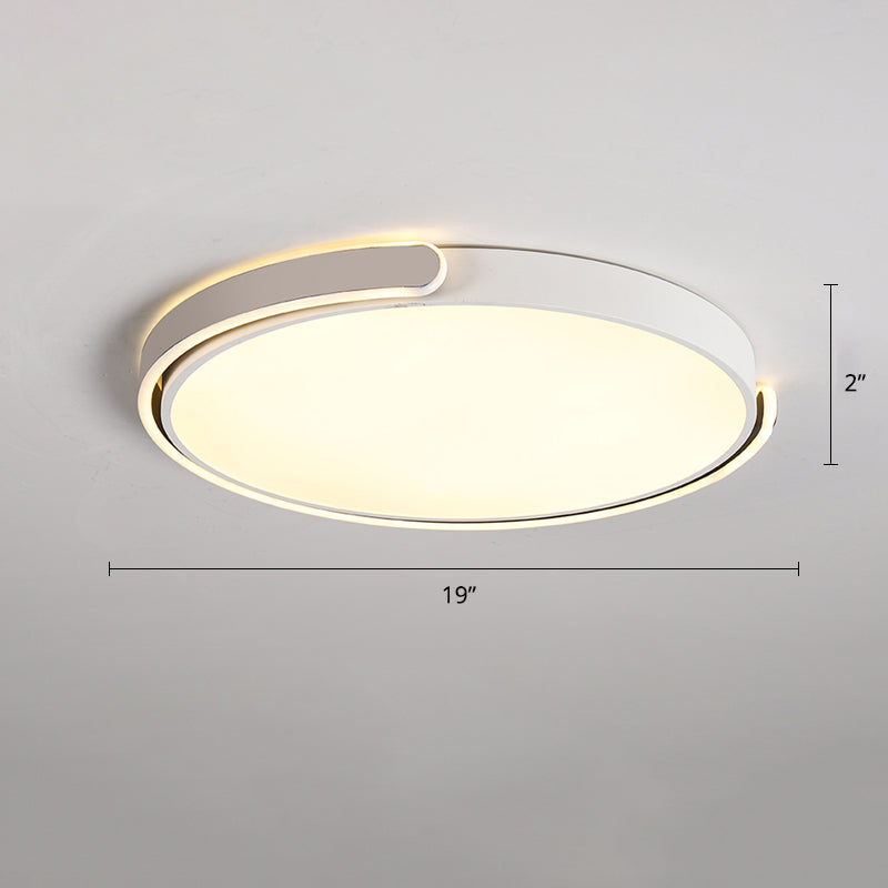 Nordic Ceiling Flush Light Round Flush Mount LED Light with Acrylic Shade for Bedroom White 19" Clearhalo 'Ceiling Lights' 'Close To Ceiling Lights' 'Close to ceiling' 'Flush mount' Lighting' 2423958