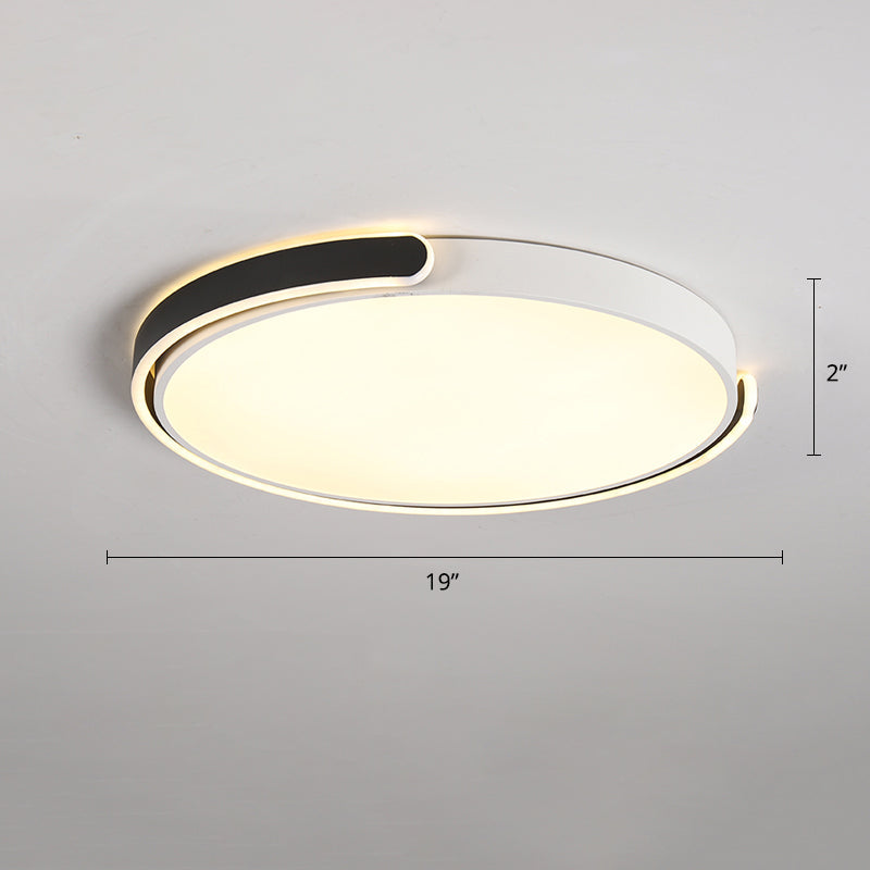 Nordic Ceiling Flush Light Round Flush Mount LED Light with Acrylic Shade for Bedroom Black 19" Clearhalo 'Ceiling Lights' 'Close To Ceiling Lights' 'Close to ceiling' 'Flush mount' Lighting' 2423961