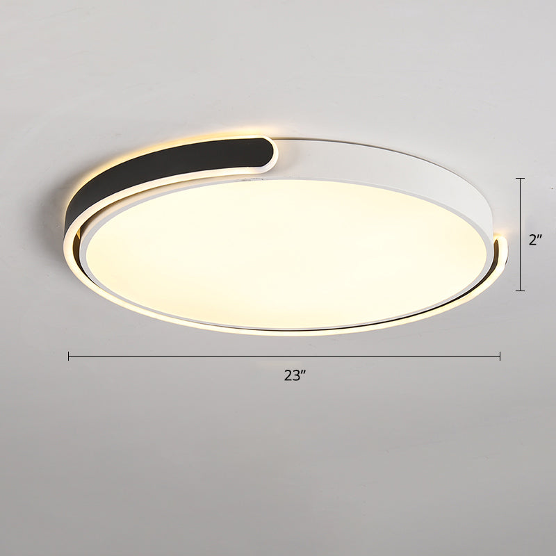 Nordic Ceiling Flush Light Round Flush Mount LED Light with Acrylic Shade for Bedroom Black 23" Clearhalo 'Ceiling Lights' 'Close To Ceiling Lights' 'Close to ceiling' 'Flush mount' Lighting' 2423963