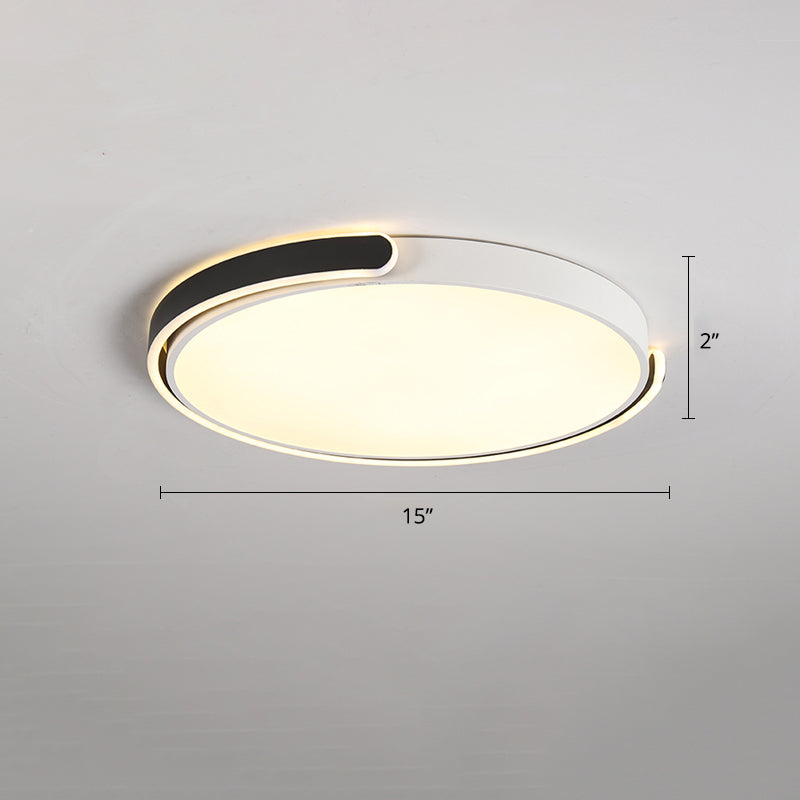 Nordic Ceiling Flush Light Round Flush Mount LED Light with Acrylic Shade for Bedroom Black 15" Clearhalo 'Ceiling Lights' 'Close To Ceiling Lights' 'Close to ceiling' 'Flush mount' Lighting' 2423964