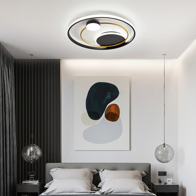 Metal Circular Flush Mount Led Light Postmodern Ceiling Mount Light Fixture for Bedroom Clearhalo 'Ceiling Lights' 'Close To Ceiling Lights' 'Close to ceiling' 'Flush mount' Lighting' 2424071