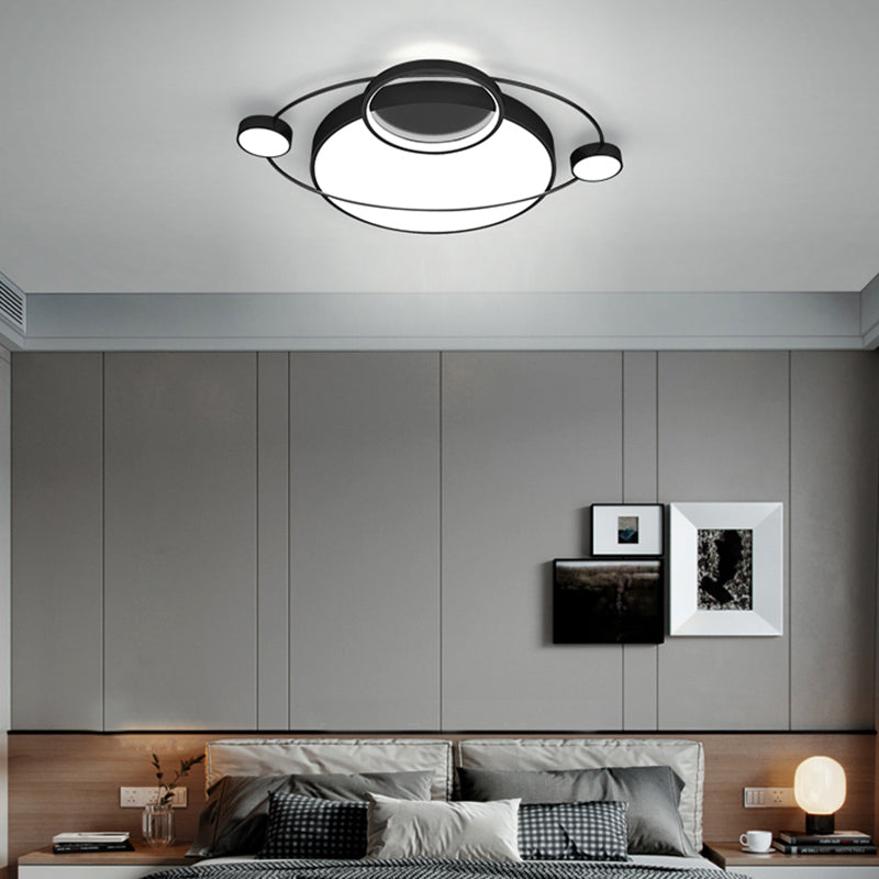 Orbit Shaped LED Ceiling Flush Mount Light Postmodern Metal Bedroom Flush Light Fixture Clearhalo 'Ceiling Lights' 'Close To Ceiling Lights' 'Close to ceiling' 'Flush mount' Lighting' 2424100
