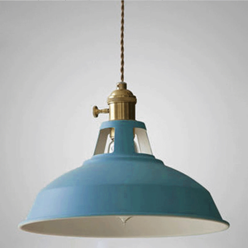 Macarons Industrial Barn Shade Pendant Light Metal 1-Light Pendant Lighting For Restaurant Blue Clearhalo 'Art Deco Pendants' 'Cast Iron' 'Ceiling Lights' 'Ceramic' 'Crystal' 'Industrial Pendants' 'Industrial' 'Metal' 'Middle Century Pendants' 'Pendant Lights' 'Pendants' 'Tiffany' Lighting' 242424