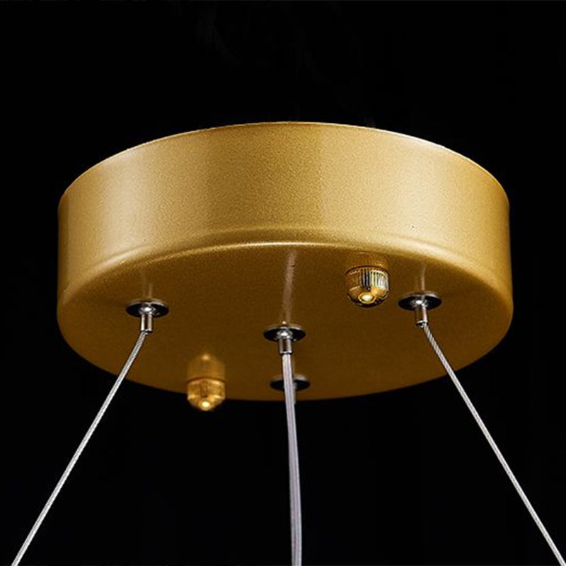 Simplicity Circle LED Chandelier Crystal Beads Living Room Pendant Lighting Fixture Clearhalo 'Ceiling Lights' 'Chandeliers' 'Modern Chandeliers' 'Modern' Lighting' 2424460