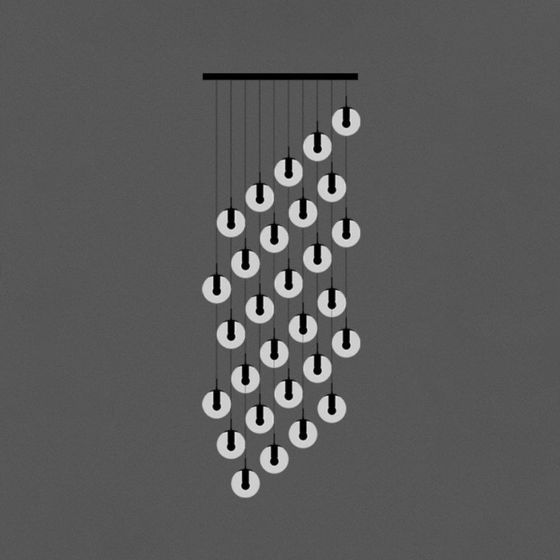 Black Globe Pendant Light Fixture Simple Cream Glass Multiple Hanging Light for Stairs 29 Black Clearhalo 'Ceiling Lights' 'Modern Pendants' 'Modern' 'Pendant Lights' 'Pendants' Lighting' 2424526
