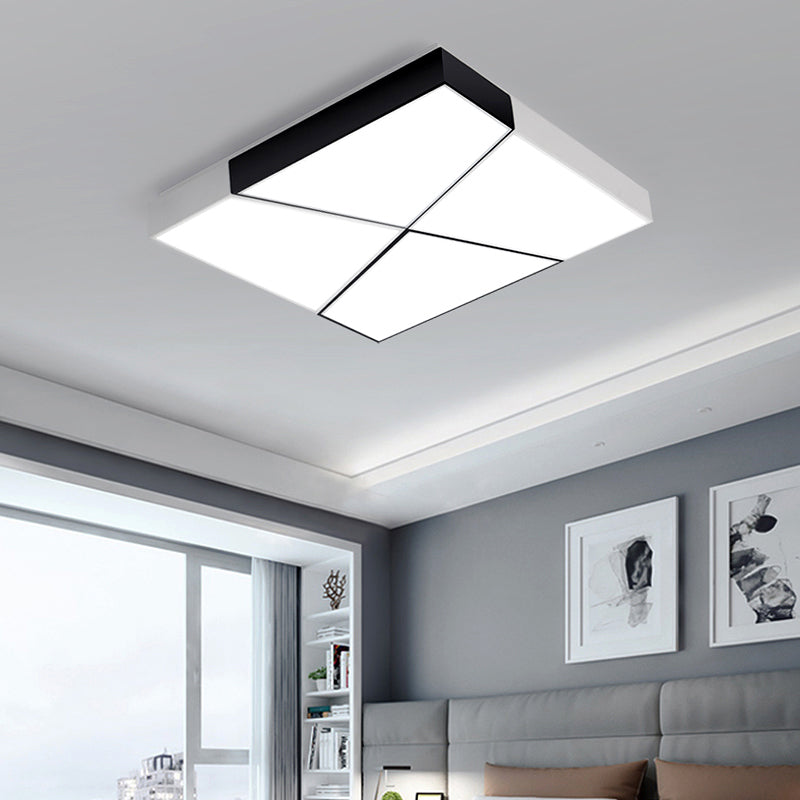 Minimalist Splicing Ceiling Lamp Acrylic Living Room LED Flush Mounted Light in Black-White Clearhalo 'Ceiling Lights' 'Close To Ceiling Lights' 'Close to ceiling' 'Flush mount' Lighting' 2424588