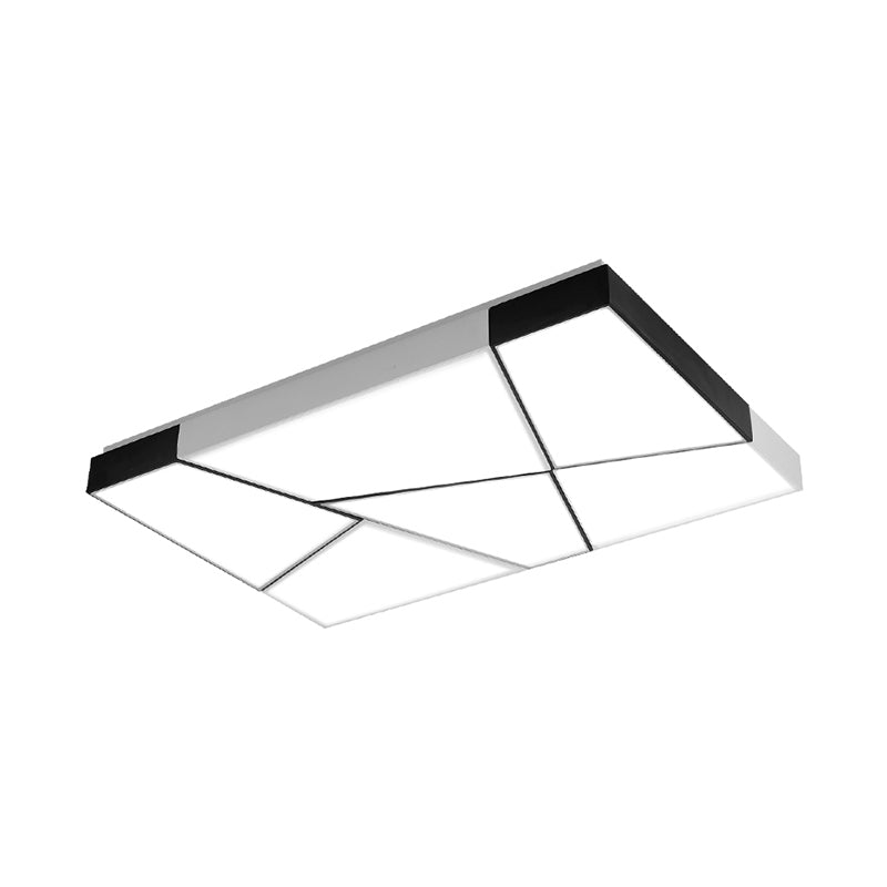 Minimalist Splicing Ceiling Lamp Acrylic Living Room LED Flush Mounted Light in Black-White Clearhalo 'Ceiling Lights' 'Close To Ceiling Lights' 'Close to ceiling' 'Flush mount' Lighting' 2424590