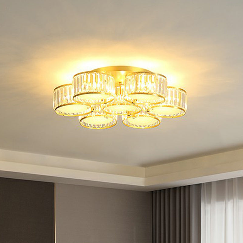 Clear Crystal Flower Flush Mount Minimalistic Flush Mount Ceiling Light for Bedroom Clear 32" Clearhalo 'Ceiling Lights' 'Close To Ceiling Lights' 'Close to ceiling' 'Flush mount' Lighting' 2424775