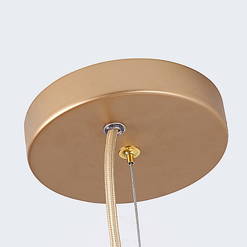 Gold 4 Lights Pendant Chandelier Classic Metal Geometric Hanging Light for Bedroom Clearhalo 'Ceiling Lights' 'Chandeliers' Lighting' 2427020