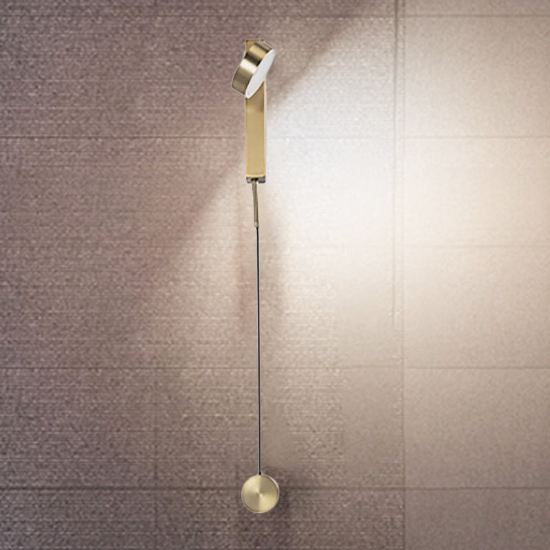 Modern Simple Drum Shade Wall Light Metal LED Wall Lamp for Bedroom in White/Warm Light Gold Clearhalo 'Cast Iron' 'Glass' 'Industrial' 'Modern wall lights' 'Modern' 'Tiffany' 'Traditional wall lights' 'Wall Lamps & Sconces' 'Wall Lights' Lighting' 242863
