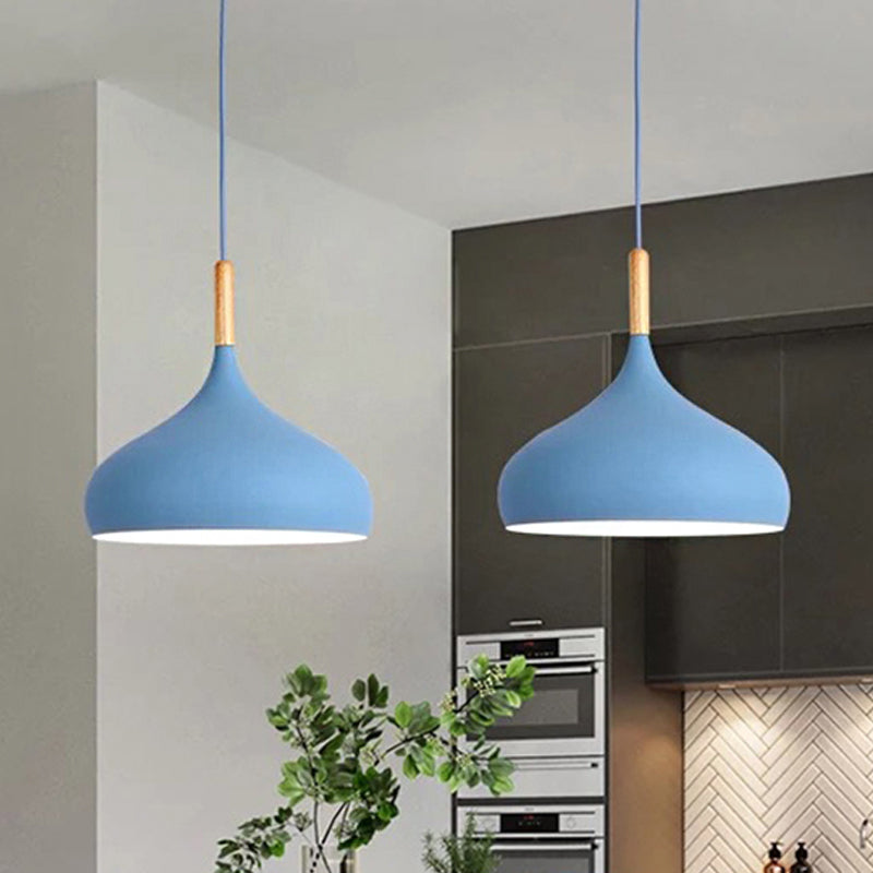 9.5"/12.5"/14"W Teardrop Pendant Lighting in Nordic Style Metal 1 Light Black/White/Gold Hanging Light Clearhalo 'Ceiling Lights' 'Modern Pendants' 'Modern' 'Pendant Lights' 'Pendants' Lighting' 242894