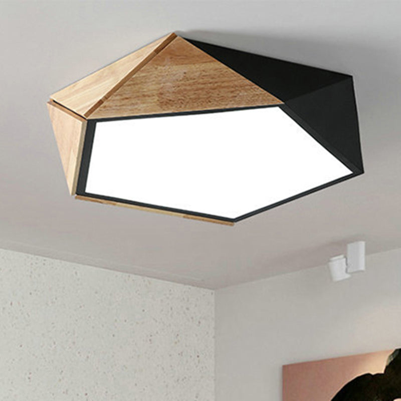 Geometric Flush Mount Lamp Contemporary Metal LED White/Black Ceiling Mounted Light for Living Room in Warm/White, 16.5"/20.5" Wide Clearhalo 'Ceiling Lights' 'Close To Ceiling Lights' 'Close to ceiling' 'Flush mount' Lighting' 243284