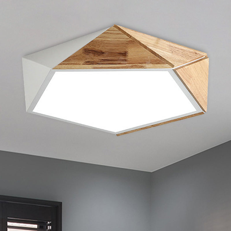 Geometric Flush Mount Lamp Contemporary Metal LED White/Black Ceiling Mounted Light for Living Room in Warm/White, 16.5"/20.5" Wide Clearhalo 'Ceiling Lights' 'Close To Ceiling Lights' 'Close to ceiling' 'Flush mount' Lighting' 243287