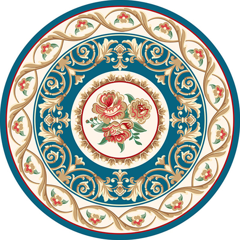 Shabby Chic Living Room Rug Multi Colored Flower Printed Indoor Rug Anti-Slip Pet Friendly Area Carpet Clearhalo 'Area Rug' 'Rugs' 'Vintage' Rug' 2434734