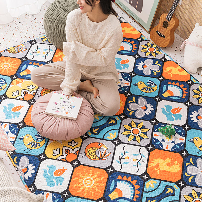 Casual Bedroom Rug Multicolored Geometric Printed Indoor Rug Non-Slip Backing Pet Friendly Area Carpet Blue Clearhalo 'Area Rug' 'Modern' 'Rugs' Rug' 2435145